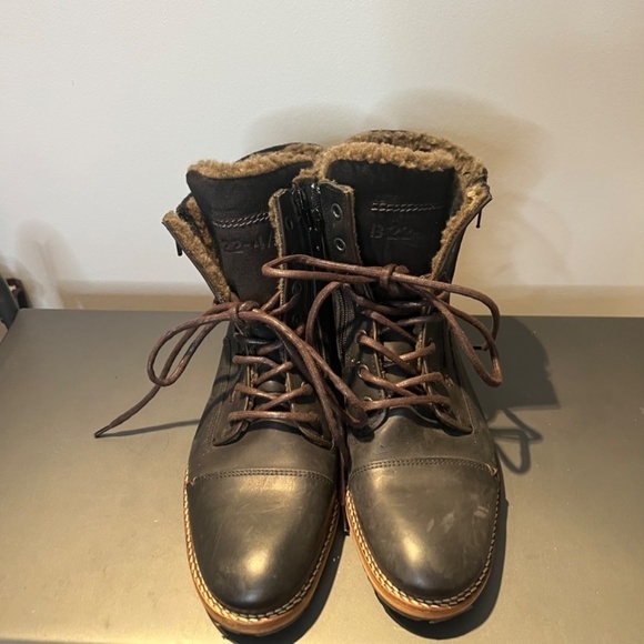 Steve Madden Chara Trooper Black Leather Chukka Boots Lace Up Ankle Mens Size 9 - Picture 2 of 7